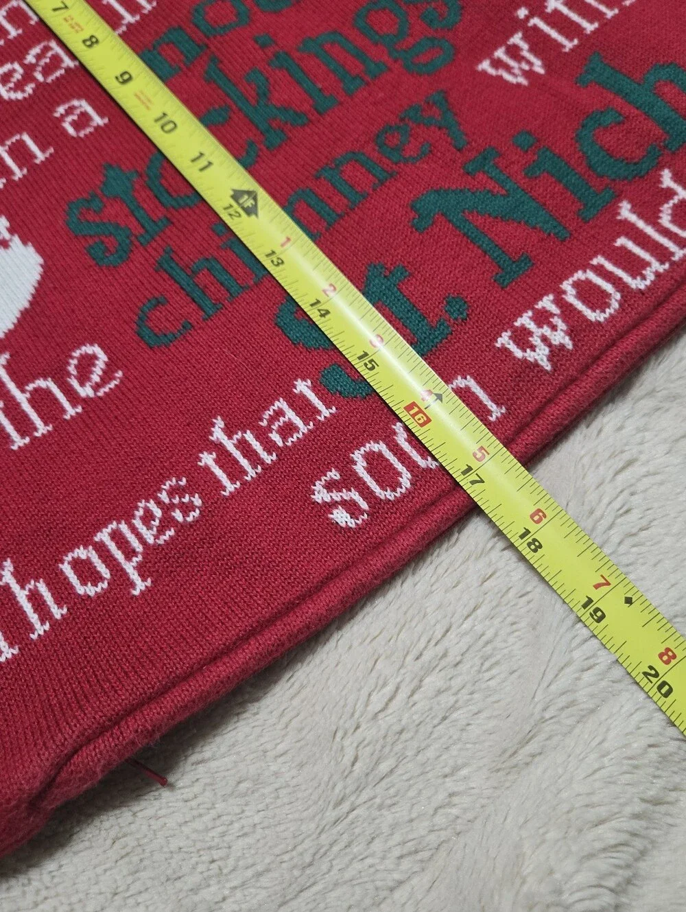 Christmas pillow case “‘Twas the Night before Christmas”, throw cover only